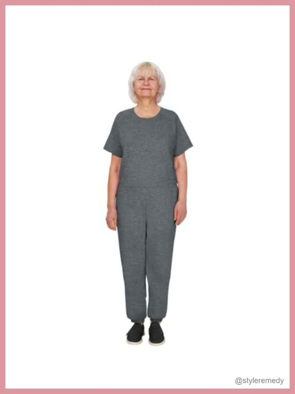 Adaptive Anti-Strip Back-Zip Jumpsuit for Women Cotton Blend Short Sleeve